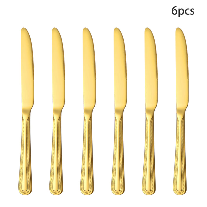 4 / 6 / 16 / 24 Piece Stainless Steel Gold Tableware Set