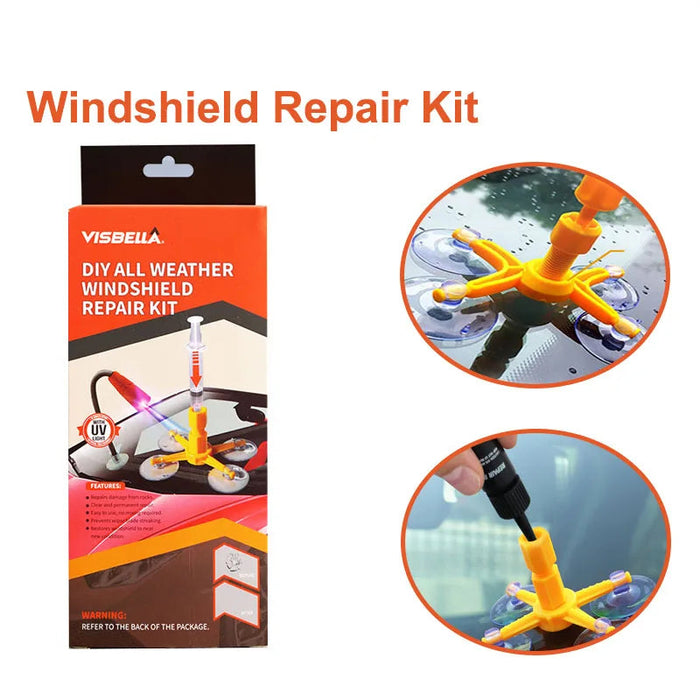 Car Windshield Repair Kit Uv Lamp Glass Scratch Fix Crack Seal Glue
