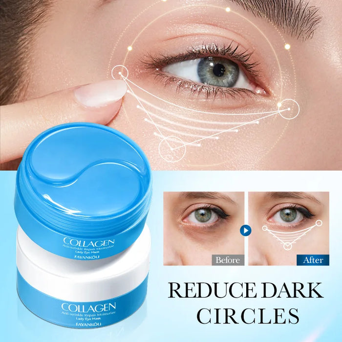 60 Piece Crystal Collagen Eye Mask Anti Dark Circles Remove Bags Firming Moisturizing Patches Gel Pads Skin Care