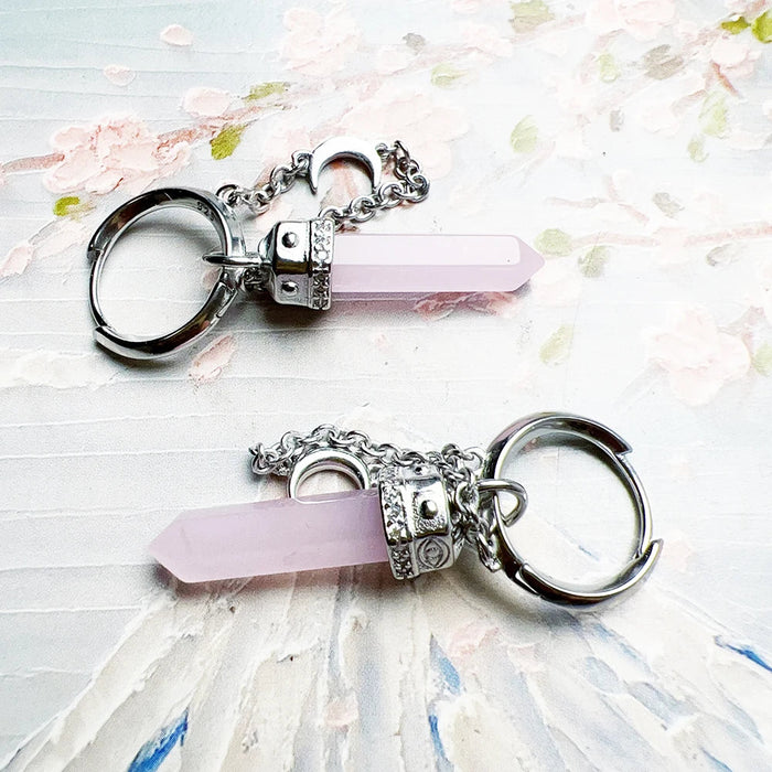 925 Sterling Silver Rose Quartz Hexagonal Hoop Earrings