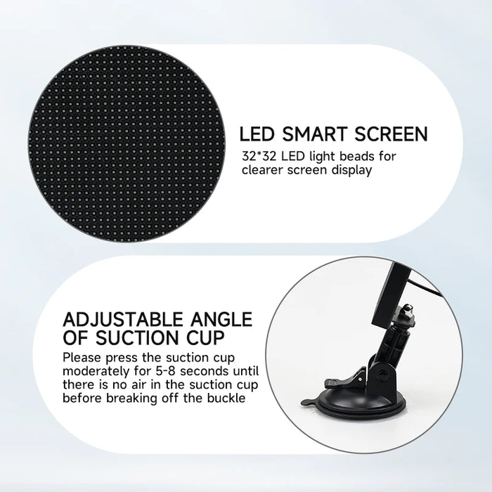 Usb Rgb Diy Led Matrix Panel App Control Custom Patterns Car Windshield Decoration