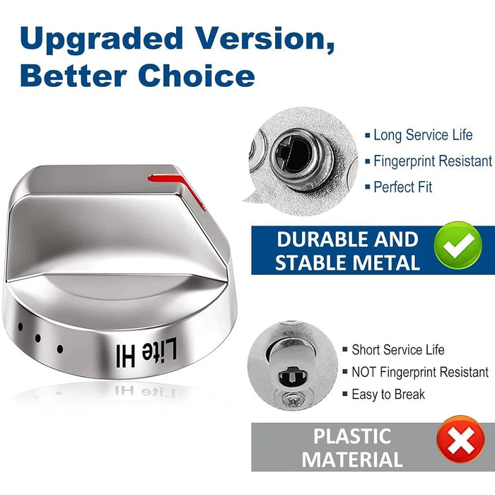 6 Pieces Dg64-00473A Burner Control Dial Knob Range Oven Knob Compatible With Samsung Nx58F5700Ws Nx58H5600Ss Nx58H5650Wsnx58J7750Ss