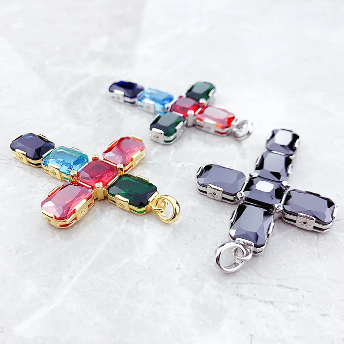 925 Sterling Silver Large Cross Pendant With Stars Jewelry For Women