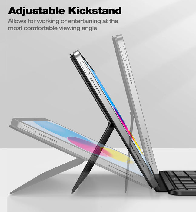 For Ipad 10Th Generation 2022 Two-Piece Folio Multi-Touch Trackpad Backlit Slim Design Keyboard Case