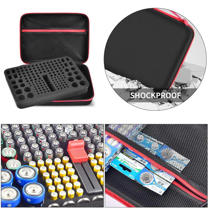 Battery Organizer Case Tester Storage Holder For Aa Aaa 9V C D Lithium