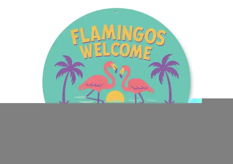 Flamingo Welcome Sign Key West Decor