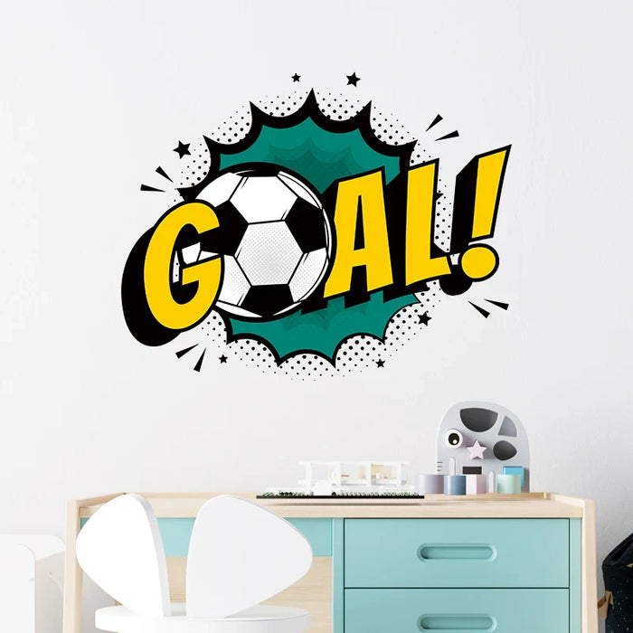 Goal Football Soccer Word Art Wall Stickers For Kids Room Decor