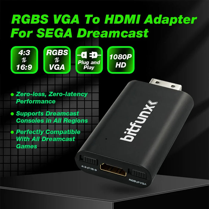 For All Dreamcast Consoles Rgbs Vga To Hdmi-Compatible Adapter Dc To Hdtv Converter