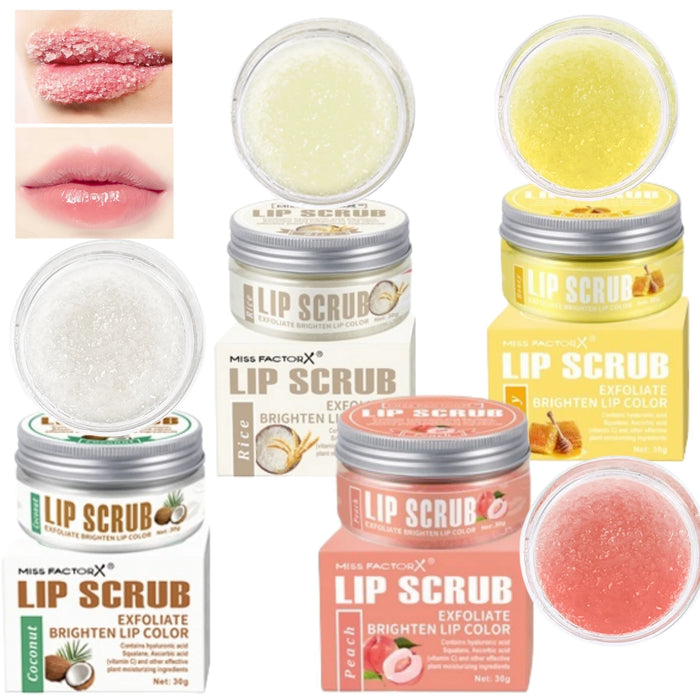 30G Peach Honey Rice Coconut Lip Scrub Brightening & Moisturizing