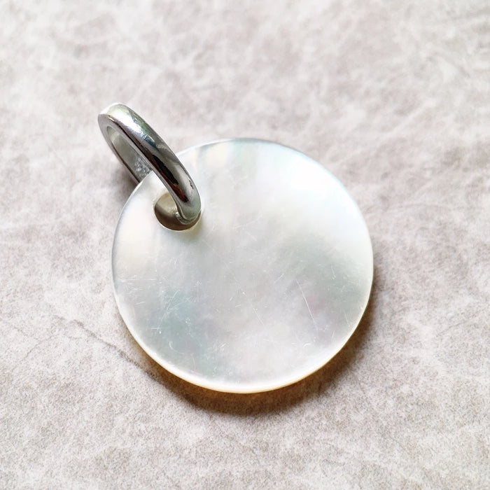 925 Sterling Silver Shell Disc Pendant Fashion Jewelry For Women