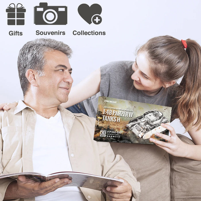 Creative 3D Metal Model Kit For Adult Brain Teaser 1:48 Panzer Iv Tank Puzzle Set