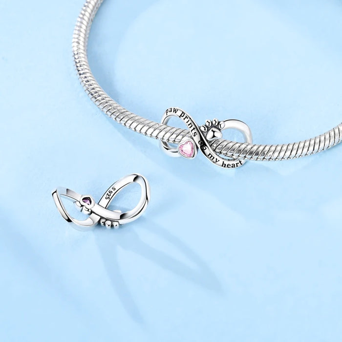 925 Sterling Silver Eternal Claw Love Charm Pendant Fits Bracelet Women Diy Party