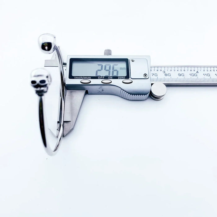 925 Sterling Silver Skull Bangle Bracelet Fashion Karma Rebel Jewelry For Women & Men