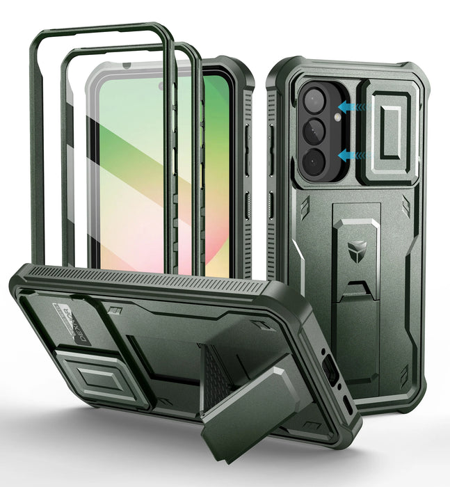 For Samsung Galaxy A56-5G Heavy Duty Military Grade Protection Shockproof Case With Bulit-In Magnetic Slide Camera Case