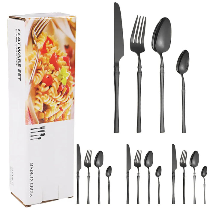 16 Piece Stainless Steel Tableware Set For Restaurants And Hotels