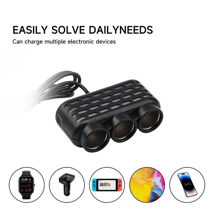 128W Car Charger Splitter 5 In 1 Pd Qc3.0 Dual Usb Socket Fast Charge 12V 24V Phone Power Adapter