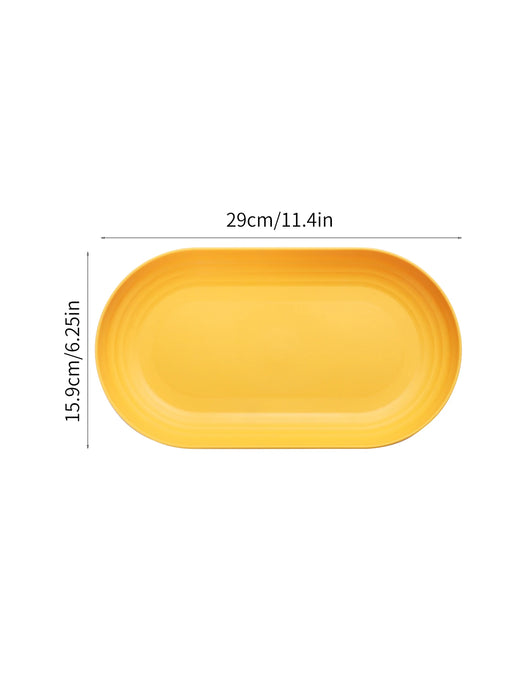 2 / 4 / 6 Piece Reusable Plastic Oval Plates For Restaurant Family Kitchen Picnic Camping
