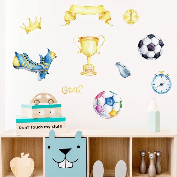 Football Game Elements Wall Stickers For Kids Room