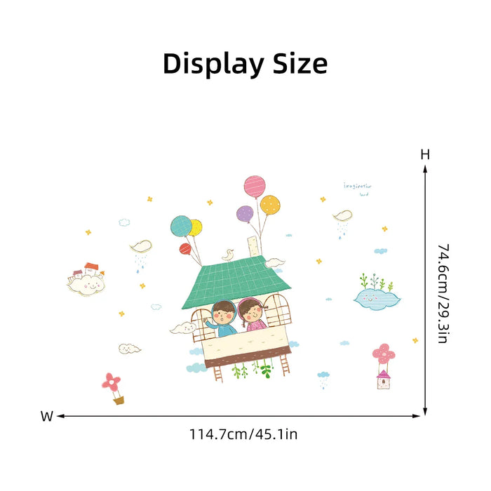 Adorable Cartoon Balloon Wall Stickers For Nursery Decor