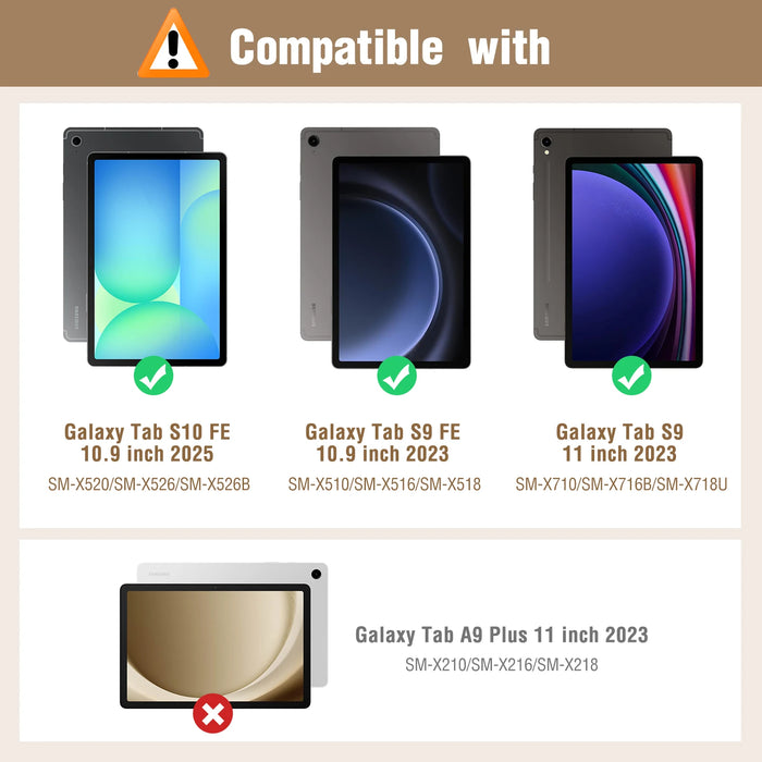 For Samsug Galaxy Tab S10 Fe 10.9 2025 Sm-X520 / Sm-X526 / Sm-X526B Pu Leather Multi-Angle Stand Case With S Pen Holder