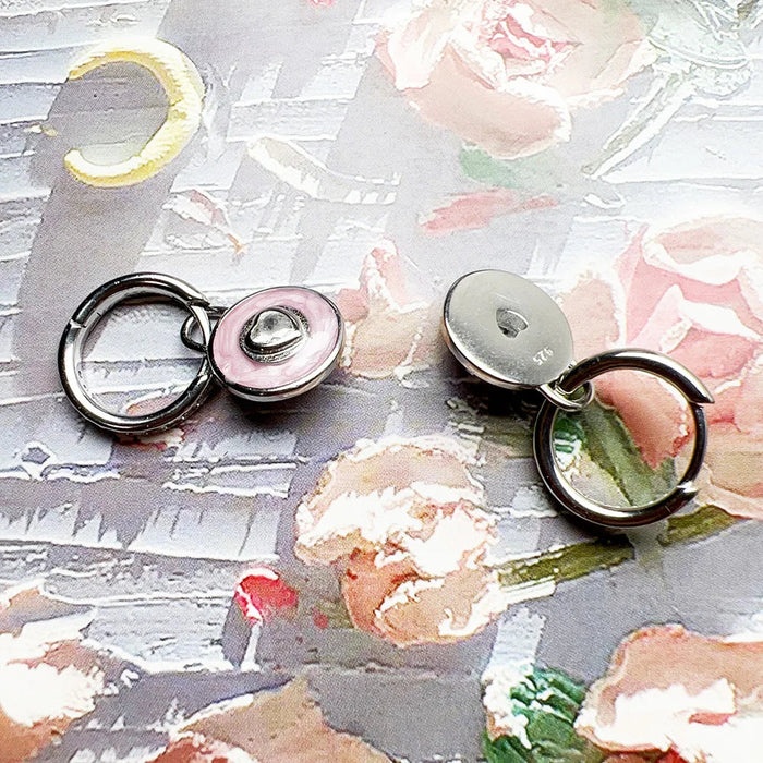 925 Sterling Silver Romantic Gift Pink Heart Hoop Earrings Real Fine Jewelry For Women Love