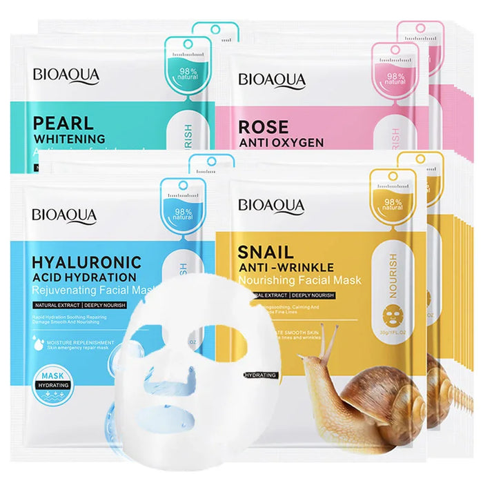 20 Piece Snail Hyaluronic Acid Face Mask Moisturizing & Firming