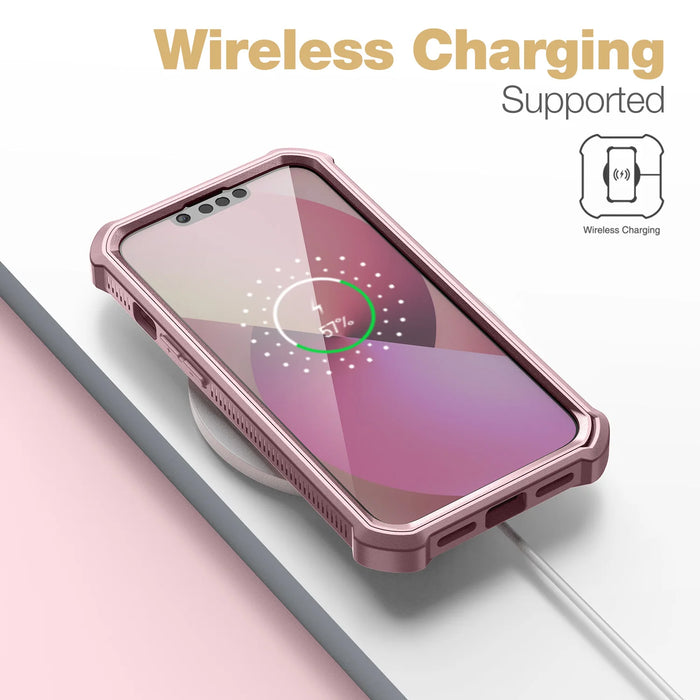 For Iphone 13 360 Degree Full Body Protection Shock Resistant Hard Back Guard Double Heavy Bumper Protector Case With Screen Protector