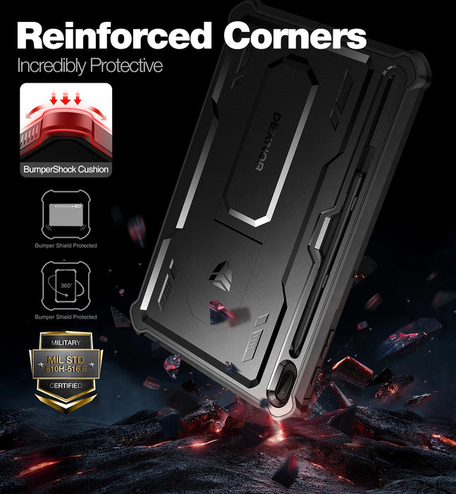 For Samsung Galaxy Tab S7 Fe Case 12.4 Inch 2021 Full-Body Rugged Heavy Duty Case With Pencil Holder Built-In Screen Protector