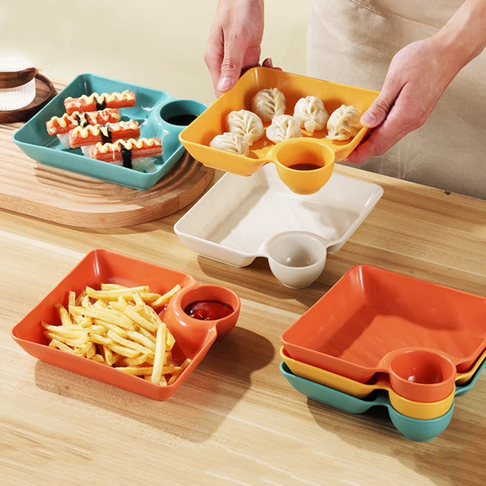 4 Piece Dumpling & Chicken Plate Set Creative Plastic Dishes