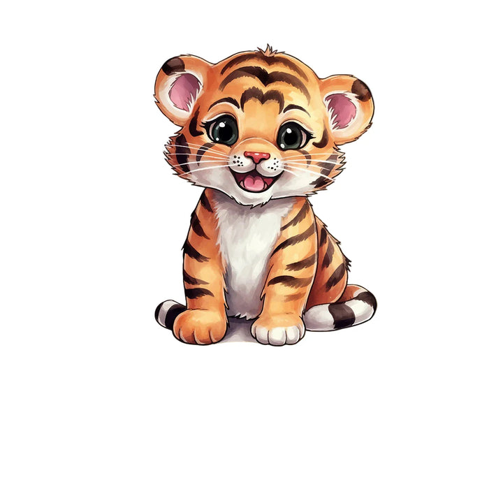 Watercolour Tiger Wall Decals For Kids Room Decor