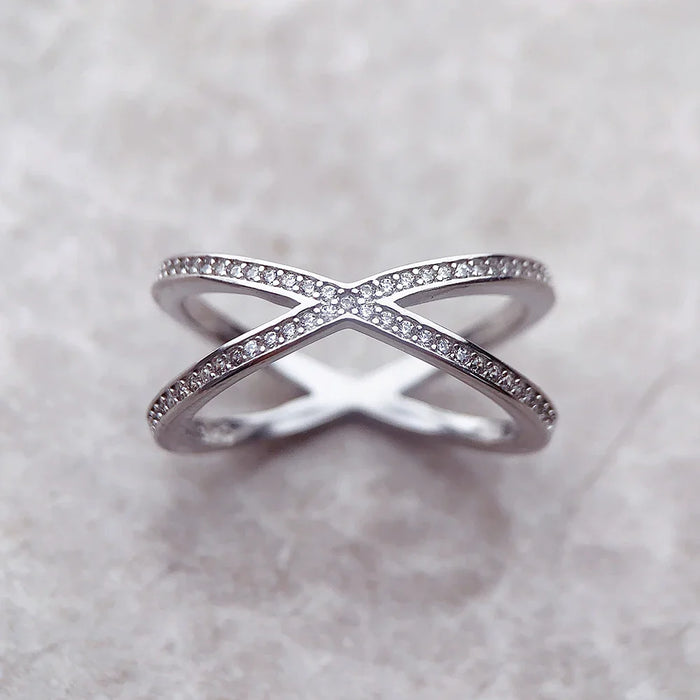 925 Sterling Silver Minimalist Graphic Design Ring European Fine Jewelry For Women Classic