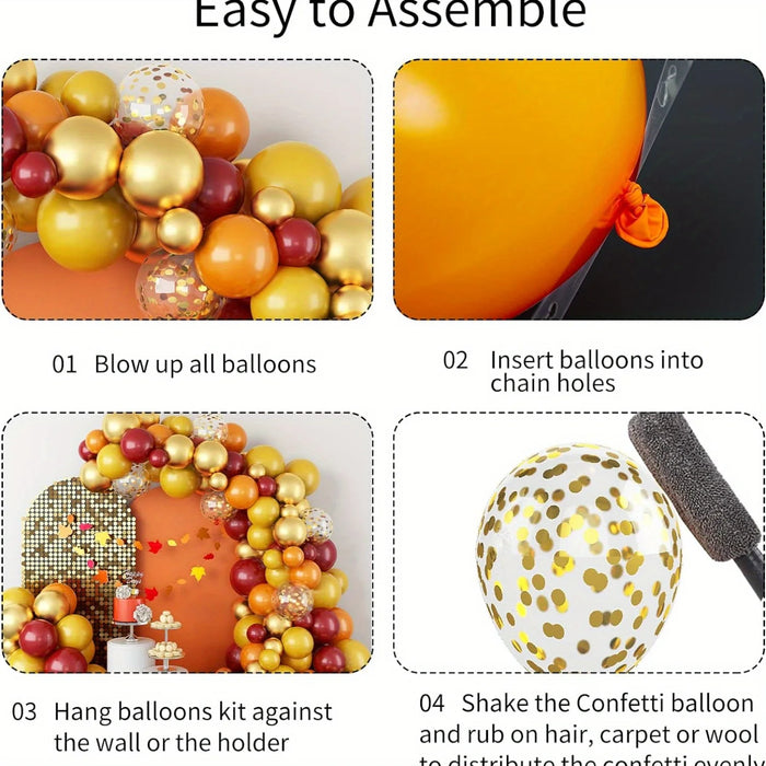 100 Pcs Yellow Orange Thanksgiving Day Balloon Arch Kit For Autumn Theme Party Birthday Party Event Celebration Etc