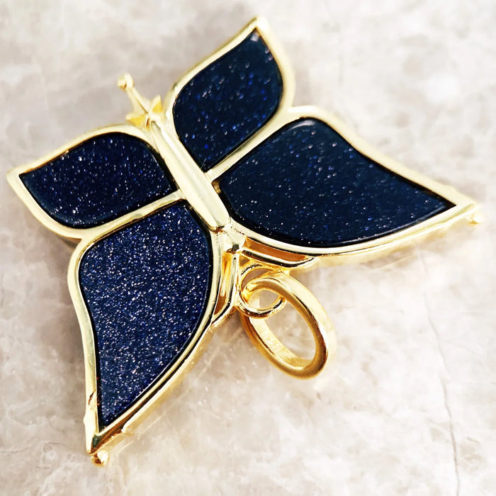 925 Sterling Silver Boho Star & Moon Butterfly Pendant Summer Gift For Her