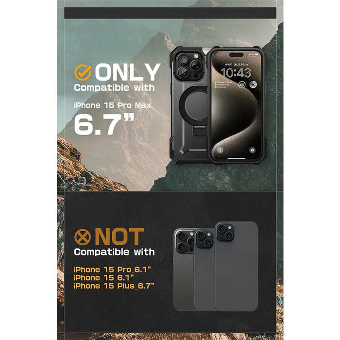 For Iphone 15 Pro Max 6.7 Inch 2023 Ub Grip Anti-Scratch Heavy Duty Rugged Magnetic Phone Case