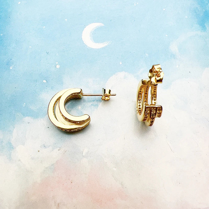 925 Sterling Silver Vintage Creole Hinged Hoop Earrings