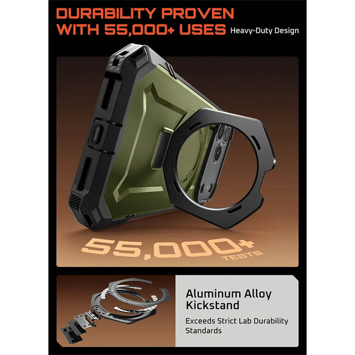 For Iphone 17 Pro Max Ub Grip Heavy Duty Rugged Magnetic Phone Case With Stand & Camera Control Capture Button