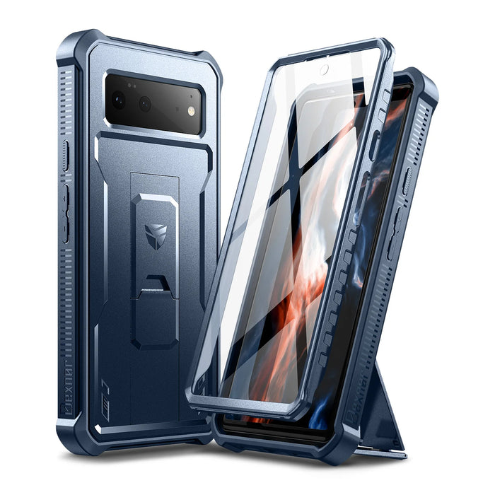 For Google Pixel 6 360 Degree Full Protect Heavy Duty Protection Armor Shockproof Case With Bracket & Built-In Screen Protector