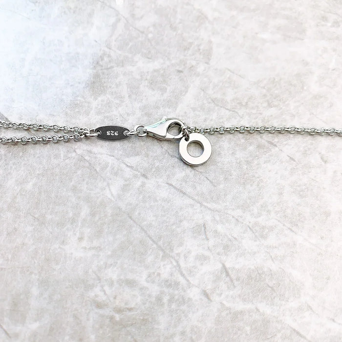 925 Sterling Silver Layered White Stone Necklace Romantic Gift