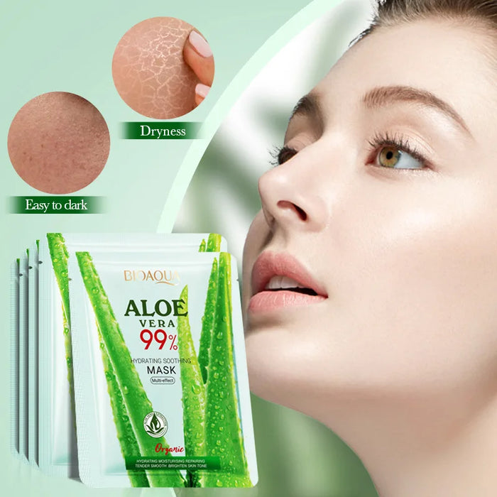 5 / 10 Piece Aloe Vera Moisturizing Facial Masks Soothing Brightening Firming