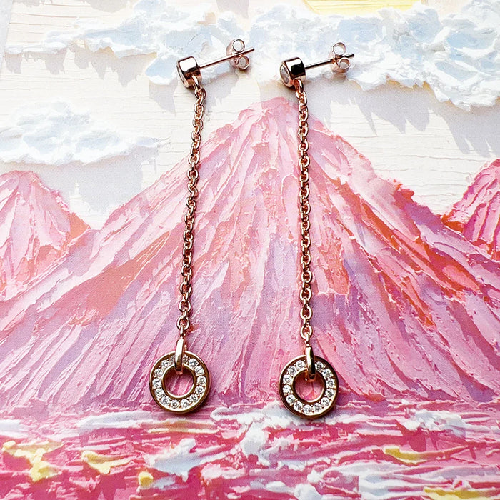 925 Sterling Silver Romantic Gift Rose Gold Drop Earrings