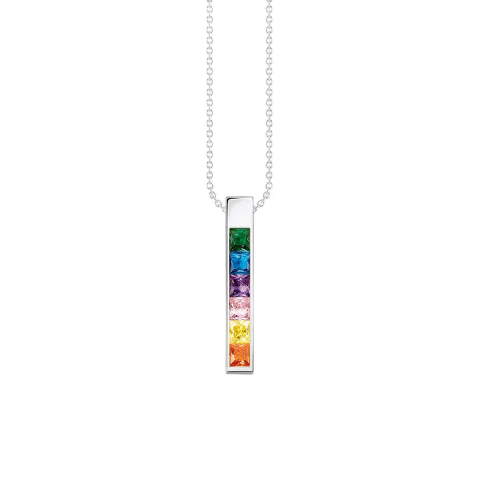 925 Sterling Silver Boho Colourful Stone Necklace Chain For Women