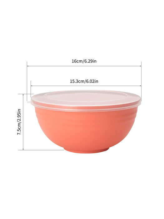 2 / 4 / 6 Piece Reusable Plastic Bowls With Lids For Home Kitchen Camping Work School