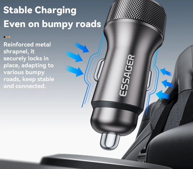 Usb C Car Charger 45W 2 Ports Pd3.0 Qc3.0 Digital Display Car Phone Charger For Iphone 16 15 Xiaomi Huawei Samsung Oppo