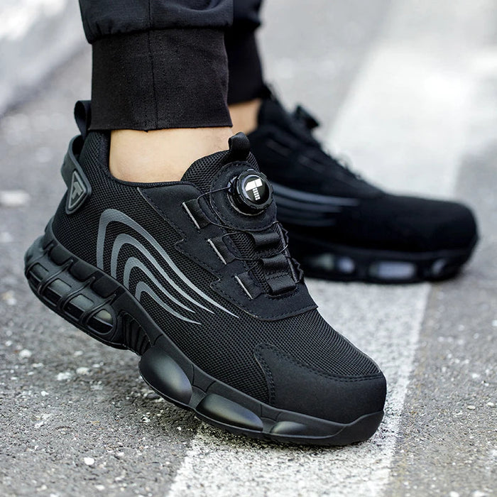 Mens Anti Impact Work Shoes - Safety Pro Fashionable Anti Piercing Fits Rotary Button
