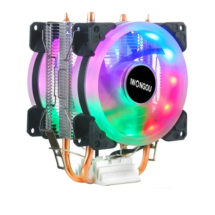 RGB Fan CPU Cooler for Intel/amd 2 Heatpipes
