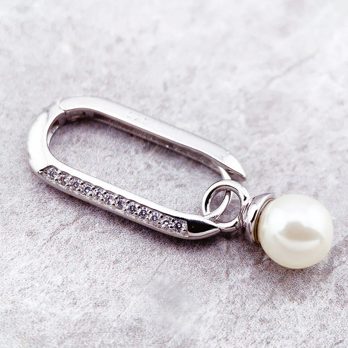 925 Sterling Silver Romantic Gift Hoop Earrings With Pearls For Women