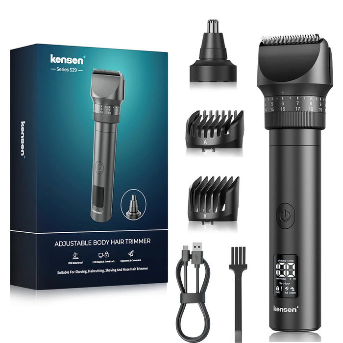 2-In-1 Hair Trimmer Kit For Men Wet/Dry Adjustable Electric