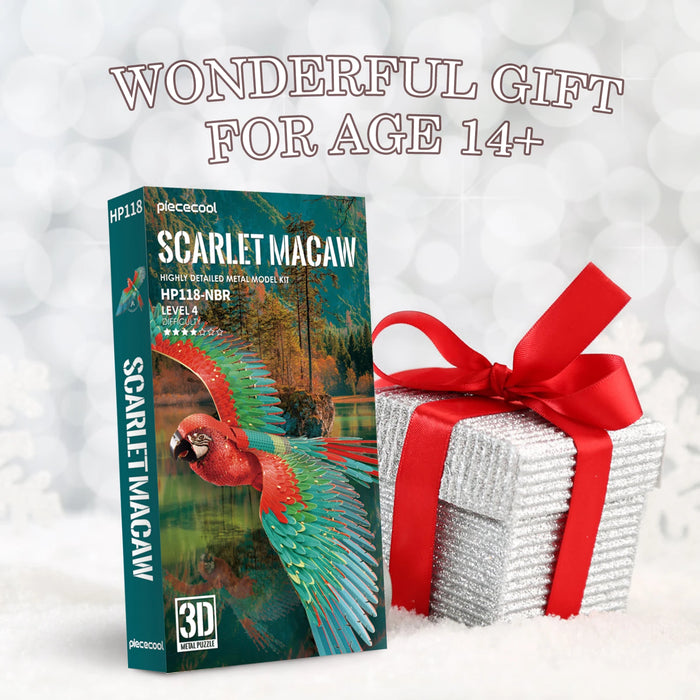 Scarlet Macaw 3D Puzzle With Acrylic Stand Diy Model Kit For Adults