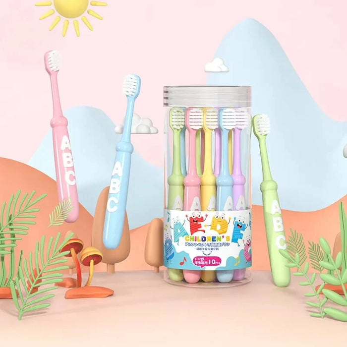 10 Pcs Soft Bristle Toothbrush For Kids 3-12 Yrs