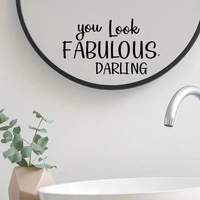 Charming English Text Mirror Sticker For Bathroom Or Bedroom Decor